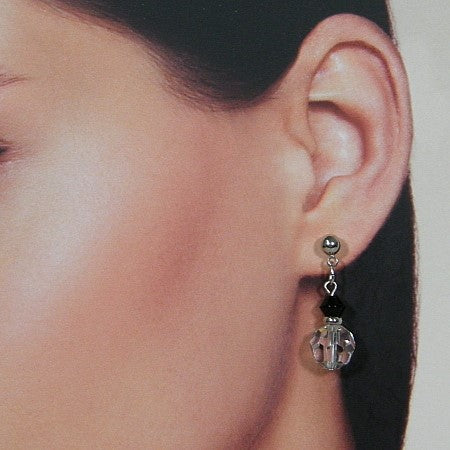 Zilveren Swarovski heldere kristallen oorhanger