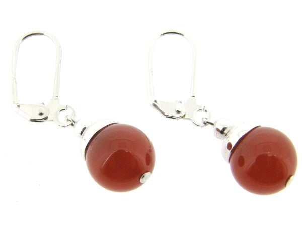 Zilveren oorhanger Carneool edelsteen