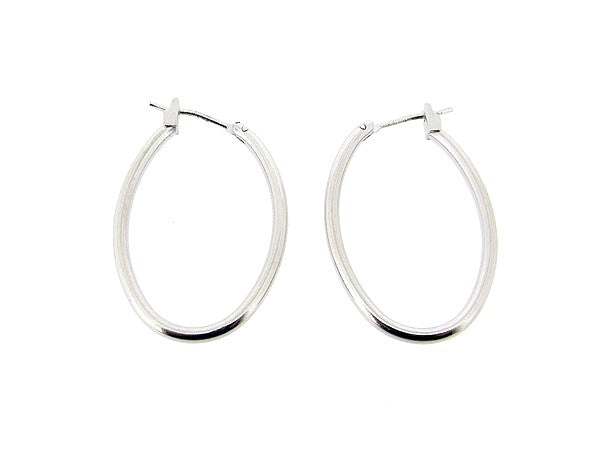 Zilveren ovale creool oorhanger