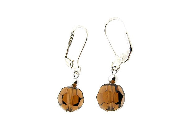 Zilveren topaas kristallen Franse oorhanger