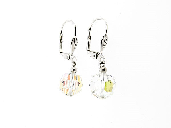 Zilveren heldere aurore boreale kristallen Franse oorhanger