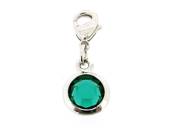 Zilveren bedeltje met smaragd Swarovski kristal