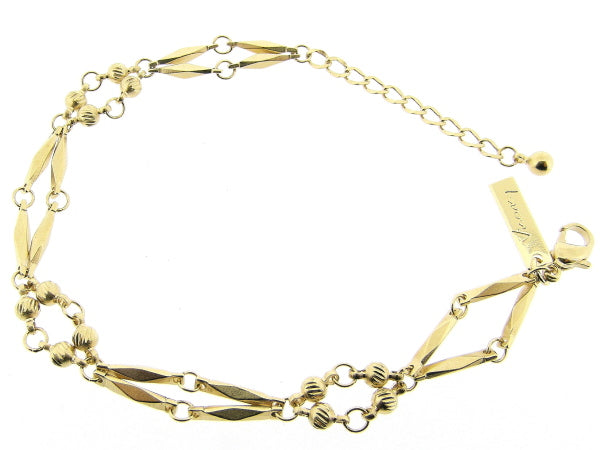 Gouden armbandje met romantisch schakeltjes en kleine balletjes