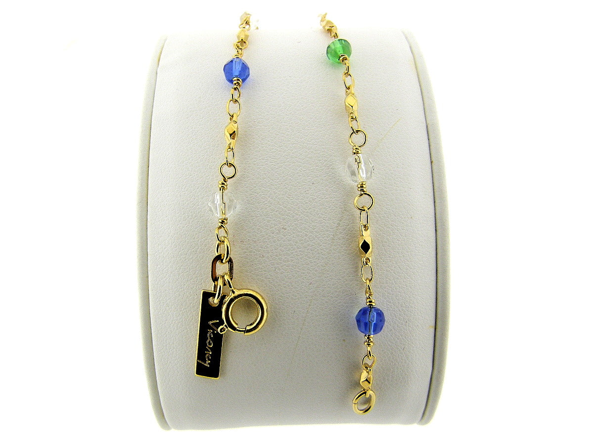 Gouden armbandje met gekleurde Swarovski kristallen