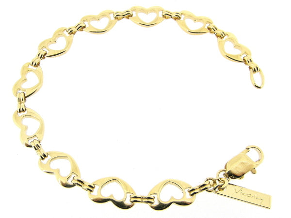 Gouden hartjes schakel armband
