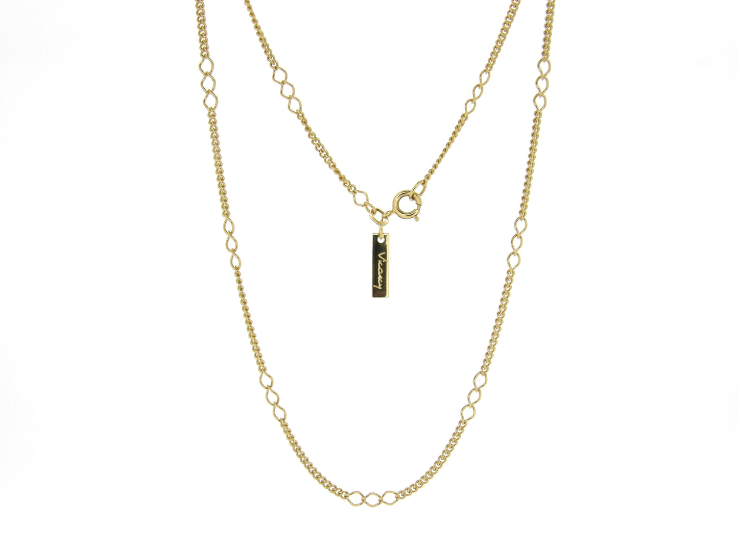 Gouden collier met gecombineerde fantasie gourmet schakeltjes