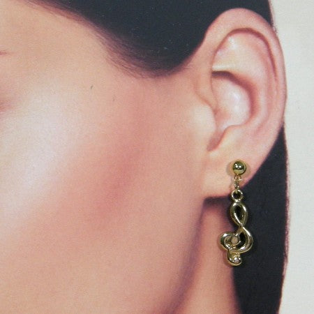 Gouden oorhanger muziek sleutel