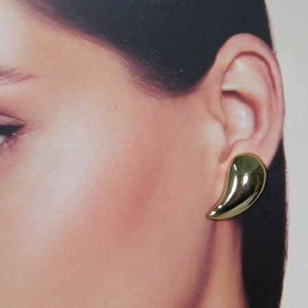 Gouden oor stekertjes half ovaal