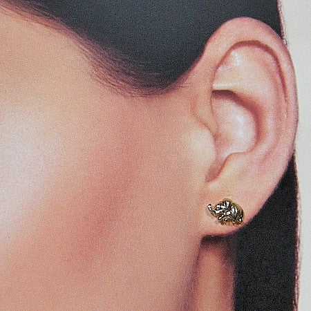 Gouden kinder oorknop olifantjes