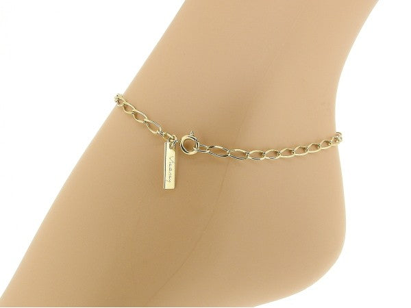 Gouden enkelbandje met gediamanteerd close for ever schakeltjes