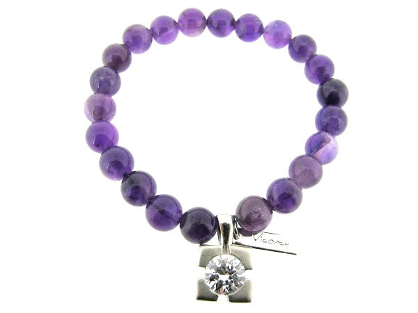 Rekarmband met donkere Amethist edelstenen