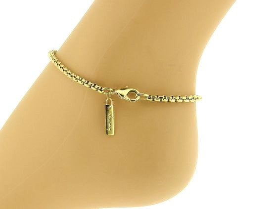 Gouden enkelbandje met Venetiaanse schakeltjes en karabijn sluiting