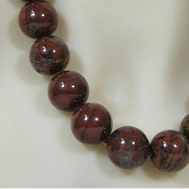 Hoogglanzende Brekzien Jaspis handgeknoopte edelsteen collier