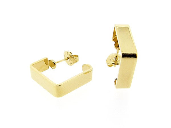 Gouden vierkante Franse creool oorring