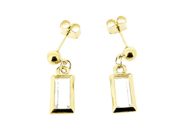 Gouden heldere Swarovski kristallen oorhanger