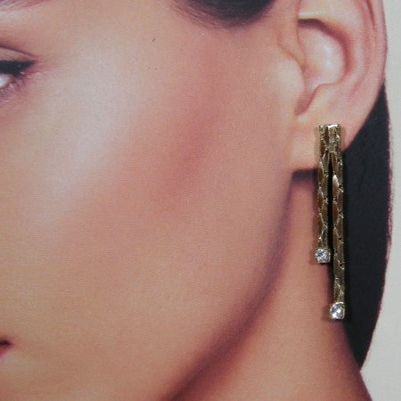 Lange oorhanger met dubbele cobra kettinkje