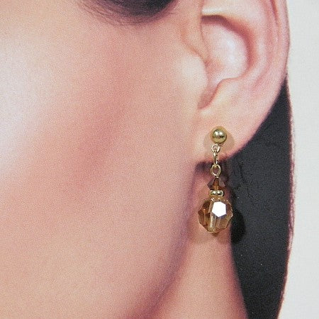 Gouden Topaas Swarovski kristallen oorhanger