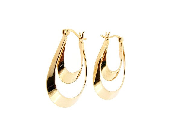 Rosé gouden dubbele creool oorhanger