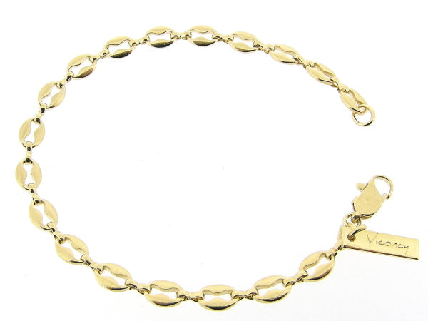 Gouden armbandje met fantasie ankerketting schakeltjes