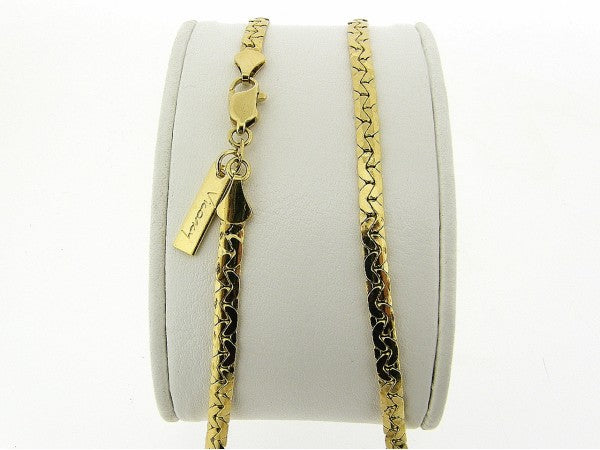 Gouden halsketting dunne hoogglanzend gevlochten slangen collier