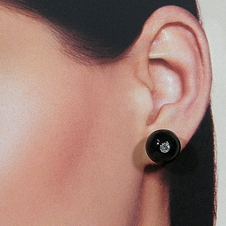 Onyx edelsteen oorknopjes met zilveren stekertjes