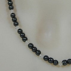 Hematiet met Swarovski kristallen collier