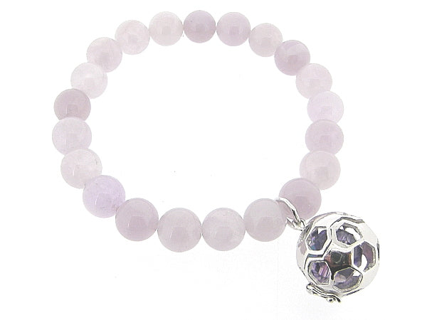 Rekarmband met Amethist edelstenen en zilveren voetbal