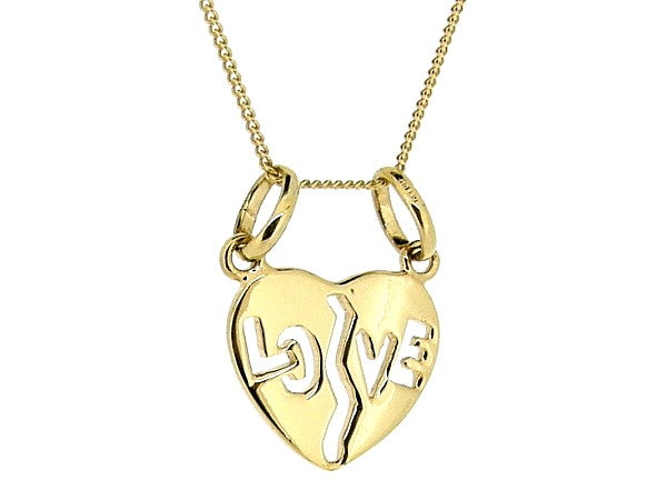 Gouden ketting met hangertje Love hart