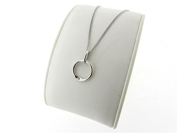 Zilveren hangertje met dunne gourmet ketting pendant ring en zirconia