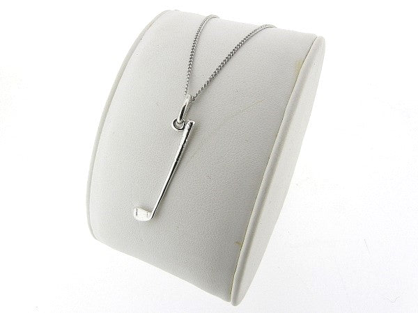 Zilveren dunne gourmet pendant ketting met golfstick hanger