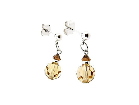 Zilveren Swarovski topaas kristallen oorhanger