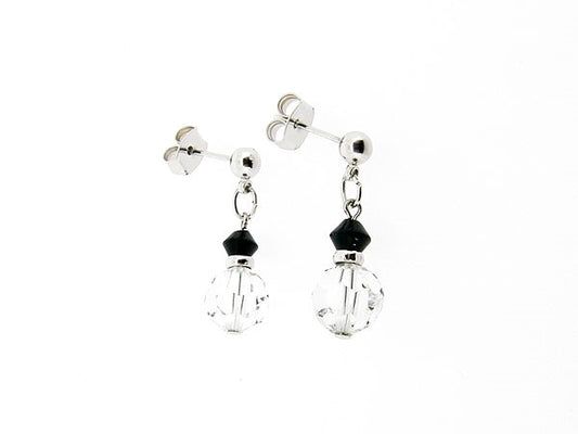 Zilveren Swarovski heldere kristallen oorhanger