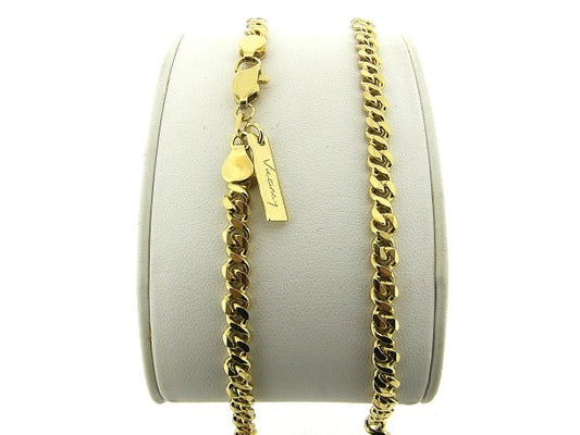 Gouden gourmet ketting met afgerond geslepen schakel