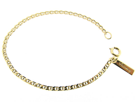 Gouden armbandje met kleine fantasie gourmet schakeltjes