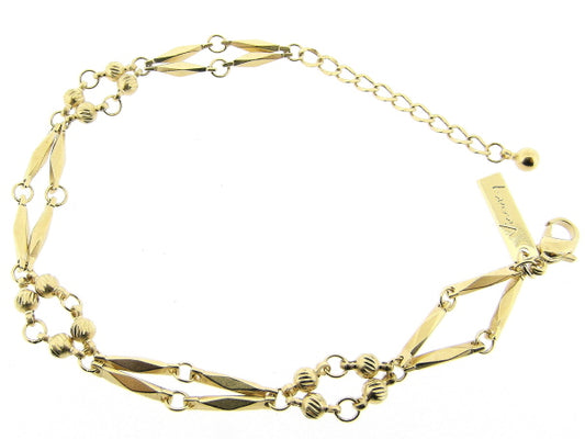 Gouden armbandje met romantisch schakeltjes en kleine balletjes