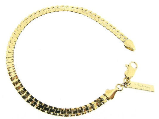 Gouden armbandje platte gourmet gesloten schakeltjes