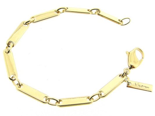 Gouden armbandje met sportieve plaat schakeltjes