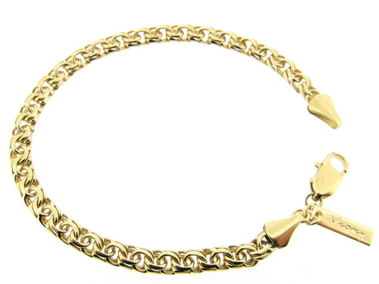 Gouden cocktail armband met gevlochten schakels