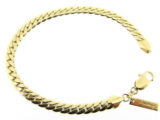 Gouden armbandje met gevlochten slangen schakeltjes