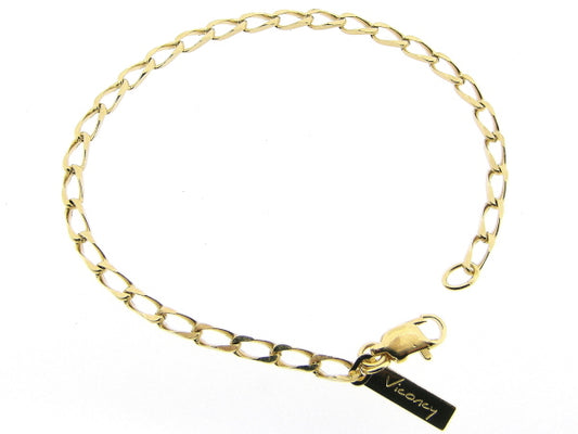 Gouden armbandje met gourmet gediamanteerd open motief schakeltjes