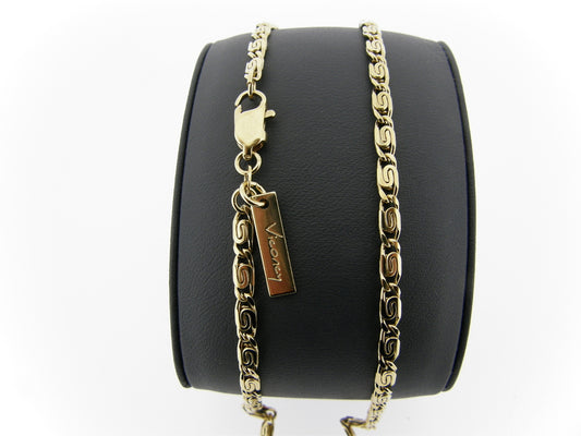 Gouden halsketting fantasie dunne koningsschakel