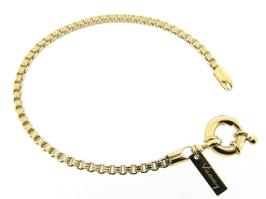 Gouden armbandje met Venetiaanse schakeltjes en grote veersluiting