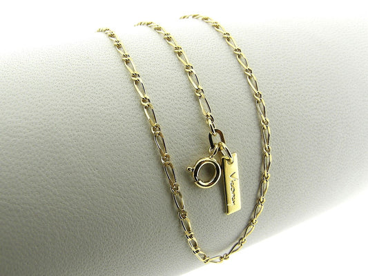 Gouden mini fantasie figaro collier met kleine schakeltjes