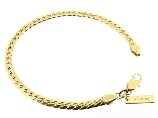Gouden armbandje met hoogglanzende slangen schakeltjes