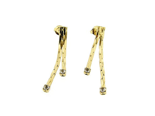 Lange oorhanger met dubbele cobra kettinkje