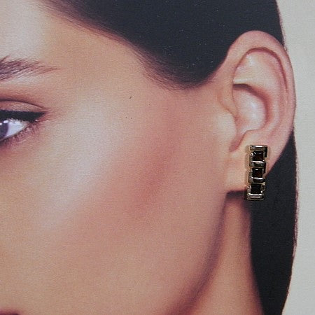 Rosé gouden oorsteker met topaas Swarovski kristallen