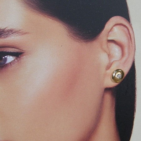 Rosé gouden ovale oorknopjes met zirconia steentjes