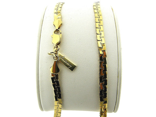 Gouden platte gourmet collier met slangen schakeltjes