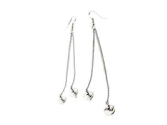 Lange oorhanger met gourmet ketting en ronde wieltjes