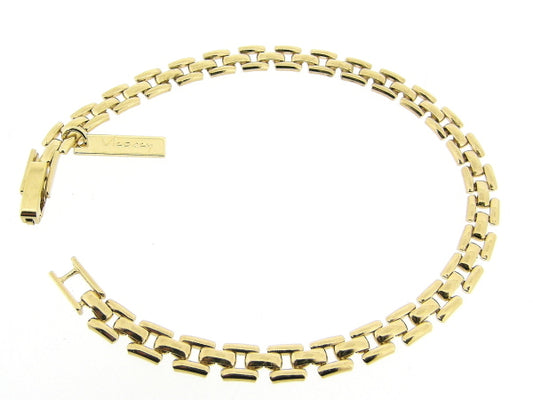 Gouden Franse armbandje met vierkante schakeltjes